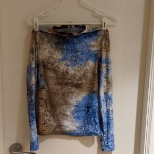 Collina Strada Blue and Brown Long Sleeve Top